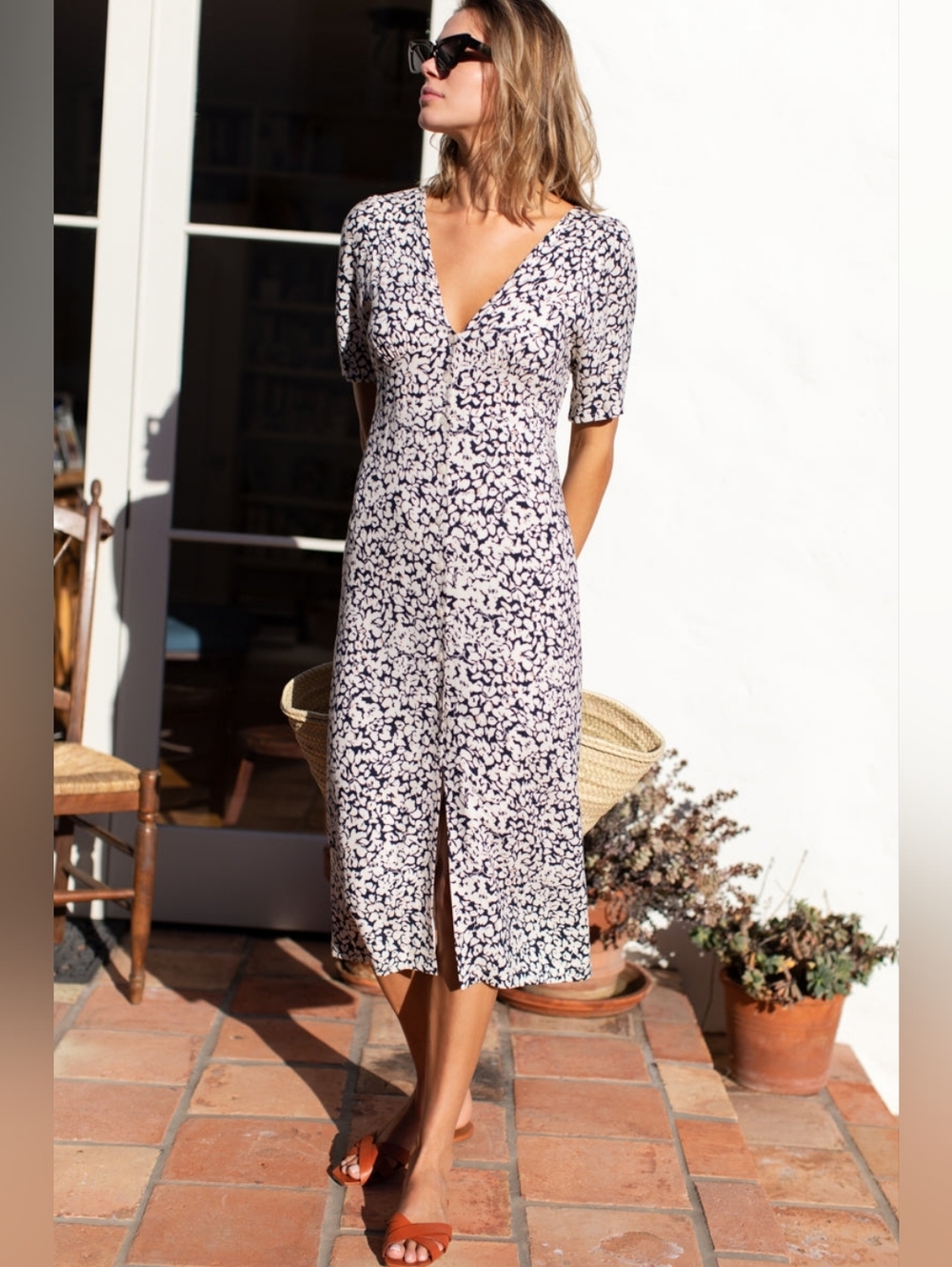 Emerson Fry Juney Button Dress - Vintage Orchids